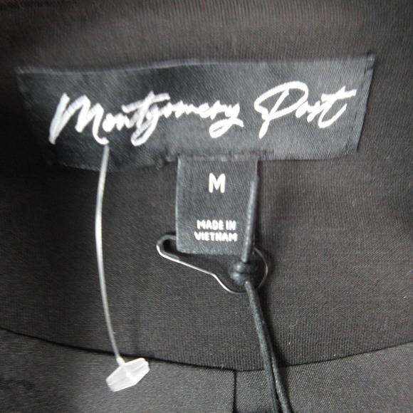 Montgomery Port Blazer Womens Medium Black Stretch One Button Suit Jacket NWT - Picture 7 of 11